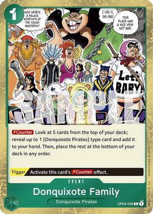 Donquixote Family (Jolly Roger Foil) (OP04-036) [Premium Booster -The Best-] Foil One Piece Single Bandai