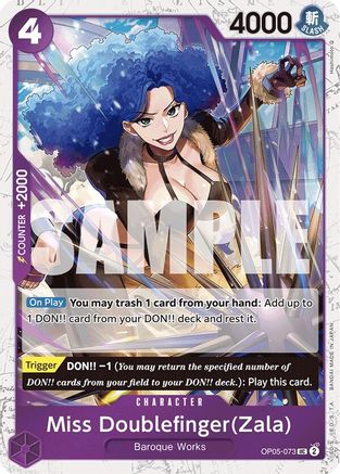 Miss Doublefinger(Zala) (Jolly Roger Foil) (OP05-073) [Premium Booster -The Best-] Foil One Piece Single Bandai