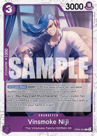 Vinsmoke Niji (OP06-064) (Jolly Roger Foil) (OP06-064) [Premium Booster -The Best-] Foil One Piece Single Bandai