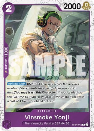 Vinsmoke Yonji (OP06-066) (Jolly Roger Foil) (OP06-066) [Premium Booster -The Best-] Foil One Piece Single Bandai
