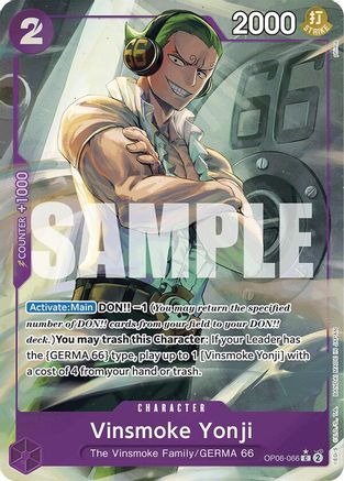 Vinsmoke Yonji (OP06-066) (Full Art) (OP06-066) [Premium Booster -The Best-] Foil One Piece Single Bandai