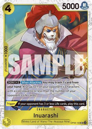 Inuarashi (Jolly Roger Foil) (OP06-100) [Premium Booster -The Best-] Foil One Piece Single Bandai