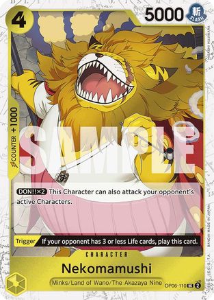Nekomamushi (Jolly Roger Foil) (OP06-110) [Premium Booster -The Best-] Foil One Piece Single Bandai