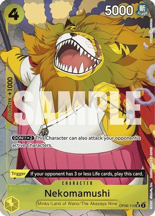 Nekomamushi (Full Art) (OP06-110) [Premium Booster -The Best-] Foil One Piece Single Bandai
