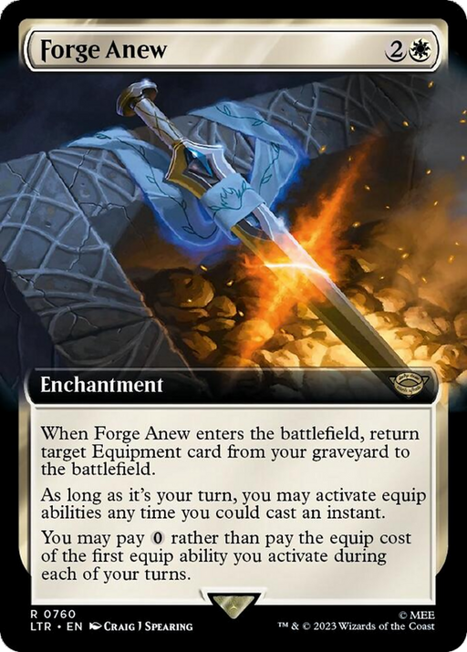 Forge Anew (LTR-760) [The Lord of the Rings: Tales of Middle-earth] (Extended Art) Foil MTG Single Wizards of the Coast