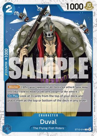 Duval (Jolly Roger Foil) (ST12-014) [Premium Booster -The Best-] Foil One Piece Single Bandai