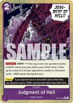Judgment of Hell (Textured Foil) (OP02-089) [Premium Booster -The Best-] Foil One Piece Single Bandai