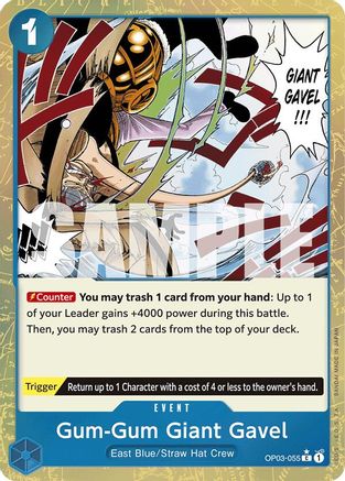 Gum-Gum Giant Gavel (Textured Foil) (OP03-055) [Premium Booster -The Best-] Foil One Piece Single Bandai