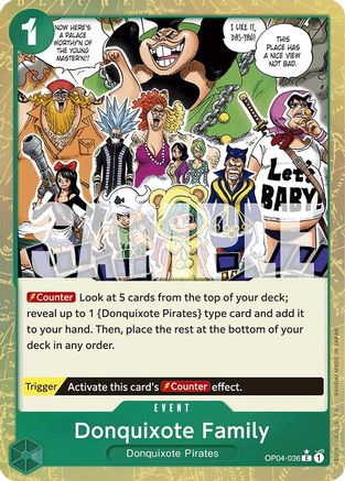 Donquixote Family (Textured Foil) (OP04-036) [Premium Booster -The Best-] Foil One Piece Single Bandai