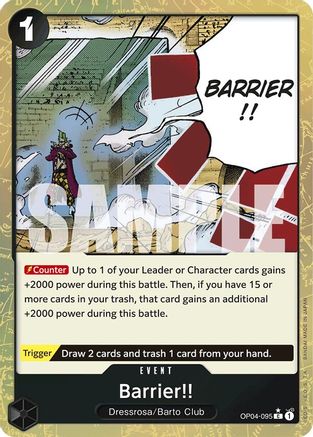 Barrier!! (Textured Foil) (OP04-095) [Premium Booster -The Best-] Foil One Piece Single Bandai