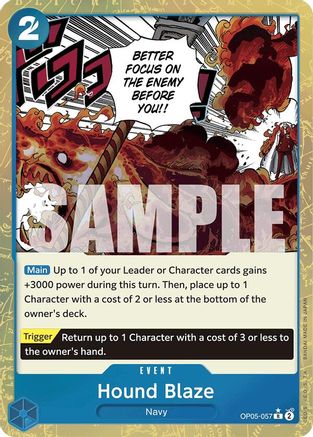 Hound Blaze (Textured Foil) (OP05-057) [Premium Booster -The Best-] Foil One Piece Single Bandai