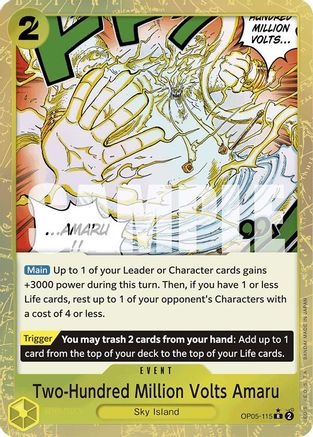 Two-Hundred Million Volts Amaru (Textured Foil) (OP05-115) [Premium Booster -The Best-] Foil One Piece Single Bandai