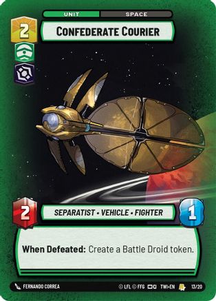 Confederate Courier (13/20) [Twilight of the Republic Weekly Play Promos] Star Wars: Unlimited Single Disney