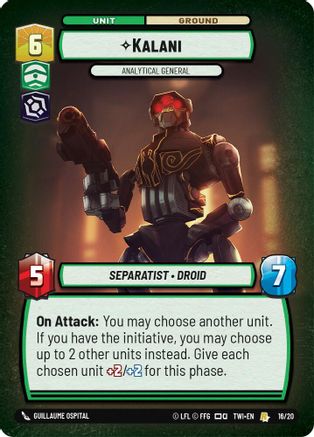 Kalani - Analytical General (16/20) [Twilight of the Republic Weekly Play Promos] Star Wars: Unlimited Single Disney