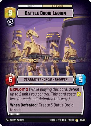 Battle Droid Legion (20/20) [Twilight of the Republic Weekly Play Promos] Foil Star Wars: Unlimited Single Disney
