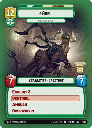 Gor - Grievous's Pet (Top 8) (17/20) [Store Showdown Promos] Star Wars: Unlimited Single Disney