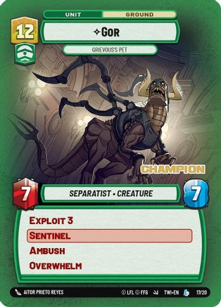 Gor - Grievous's Pet (Champion) (17/20) [Store Showdown Promos] Star Wars: Unlimited Single Disney