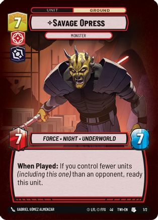 Savage Opress - Monster (1/2) [Store Showdown Promos] Star Wars: Unlimited Single Disney