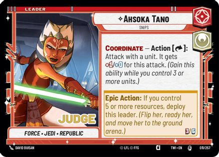 Ahsoka Tano - Snips (011/257) [Judge Promos] Star Wars: Unlimited Single Disney