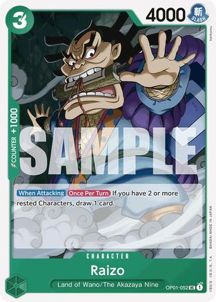 Raizo (Reprint) (OP01-052) [Premium Booster -The Best-] One Piece Single Bandai