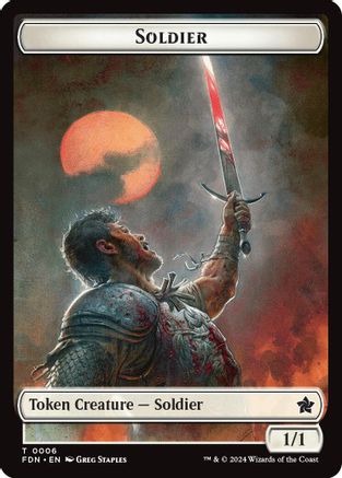 Soldier // Faerie Double-Sided Token (-6 // 9) [Foundations] MTG Single Wizards of the Coast