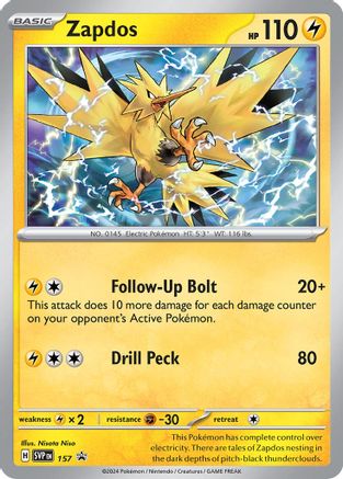 Zapdos - 157 (157) Holofoil [Promos: SV Promo Cards] Pokemon Single Pokémon