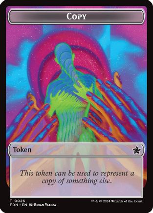 Copy // Human Double-Sided Token (FDN-26 // 3) [Foundations] MTG Single Wizards of the Coast