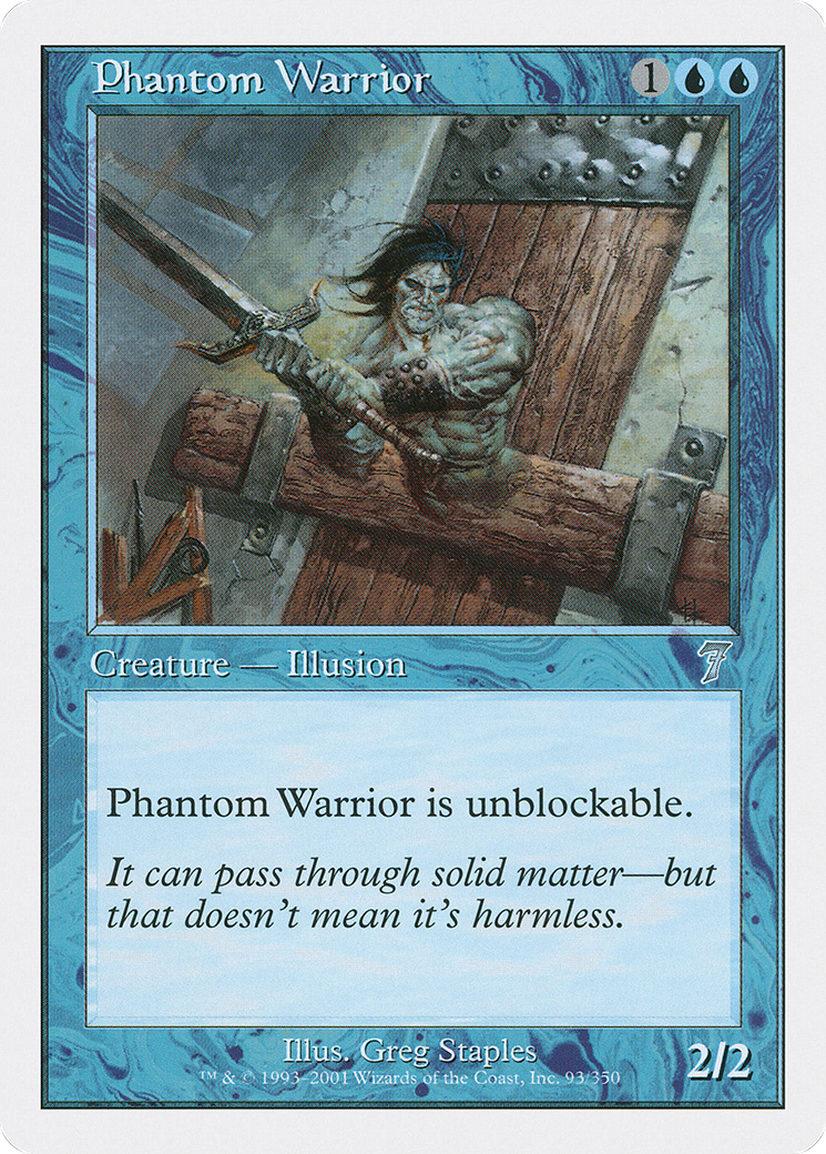 Phantom Warrior (7ED-093) [7th Edition] Foil MTG Single Wizards of the Coast