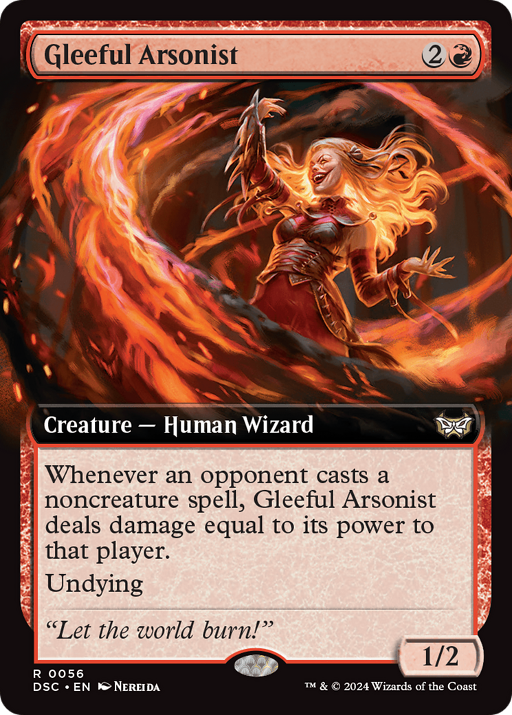 Gleeful Arsonist (DSC-056) [Duskmourn: House of Horror Commander] (Extended Art) MTG Single Wizards of the Coast