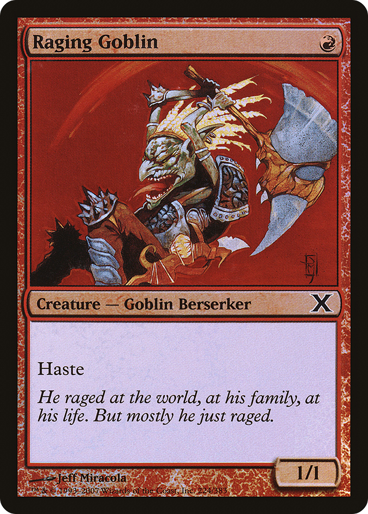Raging Goblin (10E-224★) [Tenth Edition] Foil MTG Single Wizards of the Coast