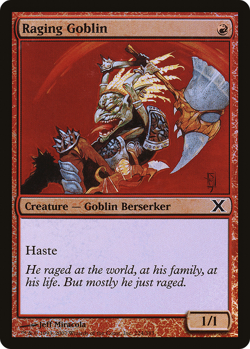 Raging Goblin (10E-224★) [Tenth Edition] Foil MTG Single Wizards of the Coast