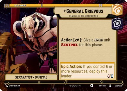 General Grievous - General of the Droid Armies (Hyperspace) (002/002) [Prerelease Promos] Star Wars: Unlimited Single Disney
