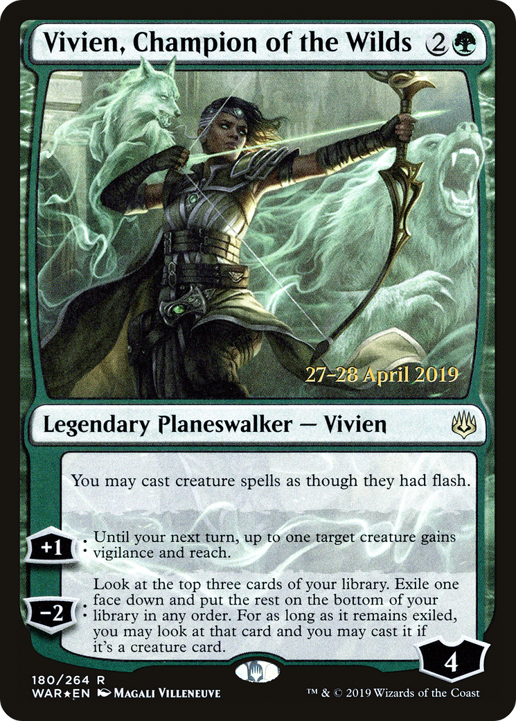 Vivien, Champion of the Wilds (PRE-180) [War of the Spark Promos] Foil MTG Single Wizards of the Coast