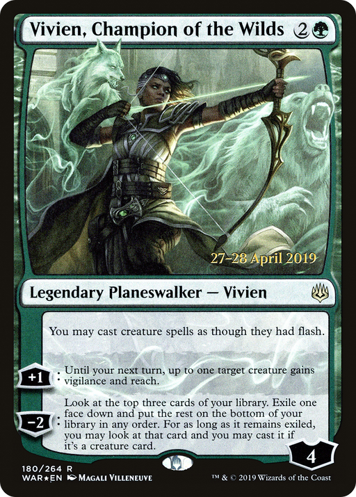 Vivien, Champion of the Wilds (PRE-180) [War of the Spark Promos] Foil MTG Single Wizards of the Coast