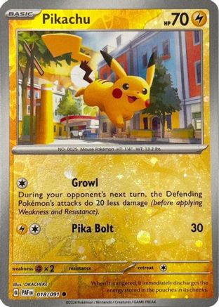 Pikachu - 018/091 (Reverse Cosmos Holo) Reverse Holofoil [Misc: Cards & Products] Pokemon Single Pokémon