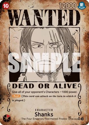 Shanks (004) (Wanted Poster) (OP09-004) [Emperors in the New World] Foil One Piece Single Bandai