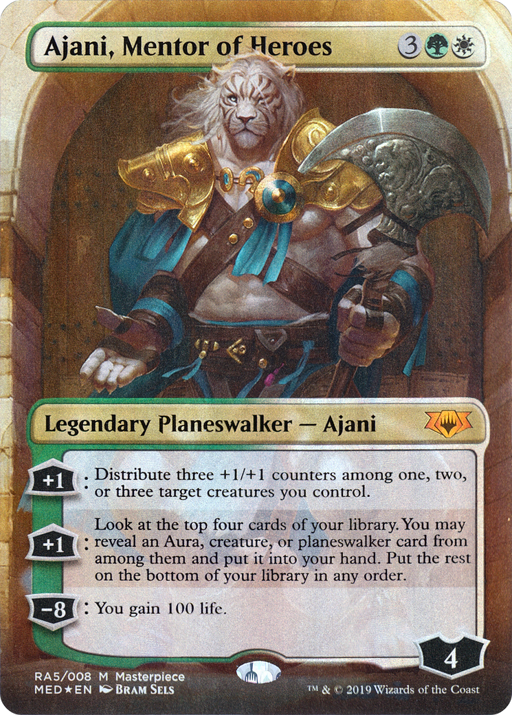 Ajani, Mentor of Heroes (MED2-RA5) [Misc] Mythic Edition (Borderless) Foil MTG Single Wizards of the Coast