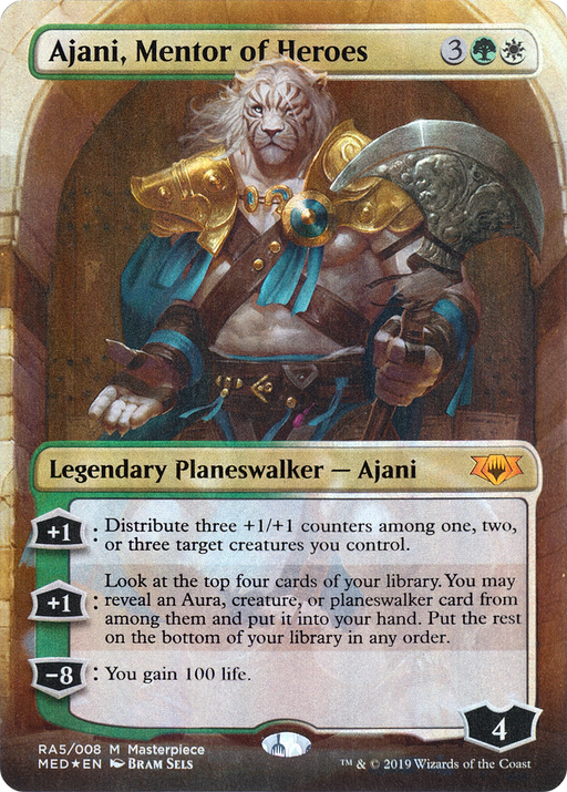 Ajani, Mentor of Heroes (MED2-RA5) [Misc] Mythic Edition (Borderless) Foil MTG Single Wizards of the Coast