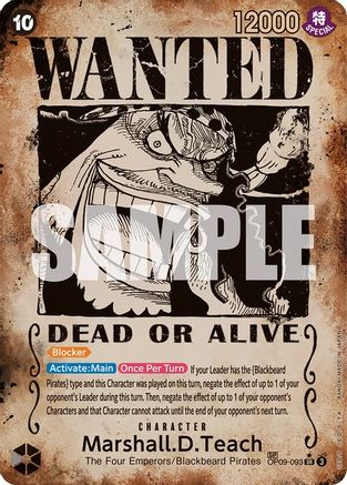 Marshall.D.Teach (093) (Wanted Poster) (OP09-093) [Emperors in the New World] Foil One Piece Single Bandai