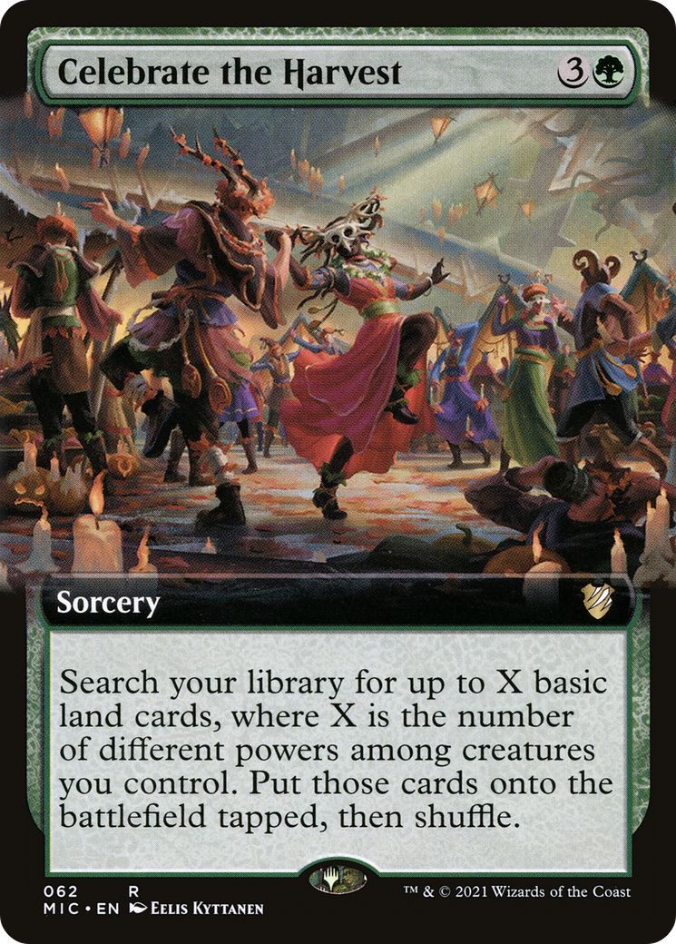 Celebrate the Harvest (MIC-062) [Midnight Hunt Commander] (Extended Art) MTG Single Wizards of the Coast