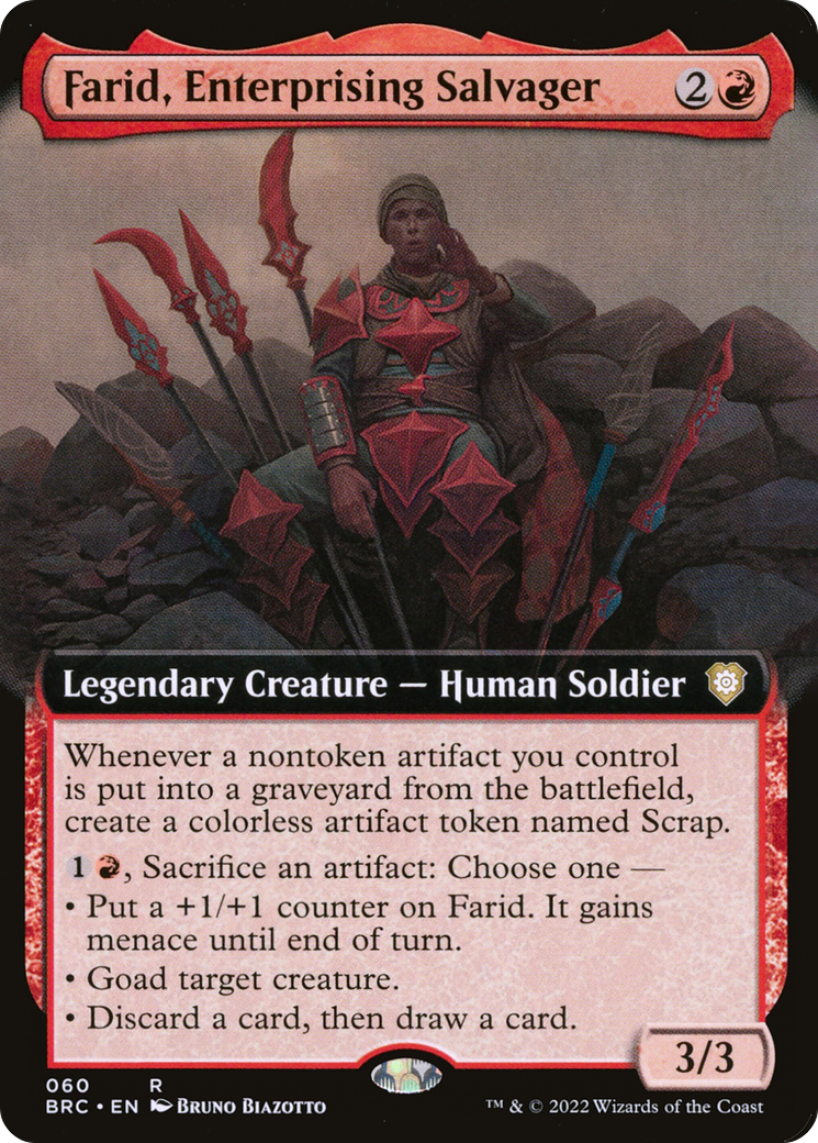 Farid, Enterprising Salvager (BRC-060) [The Brothers' War Commander] (Extended Art) MTG Single Wizards of the Coast