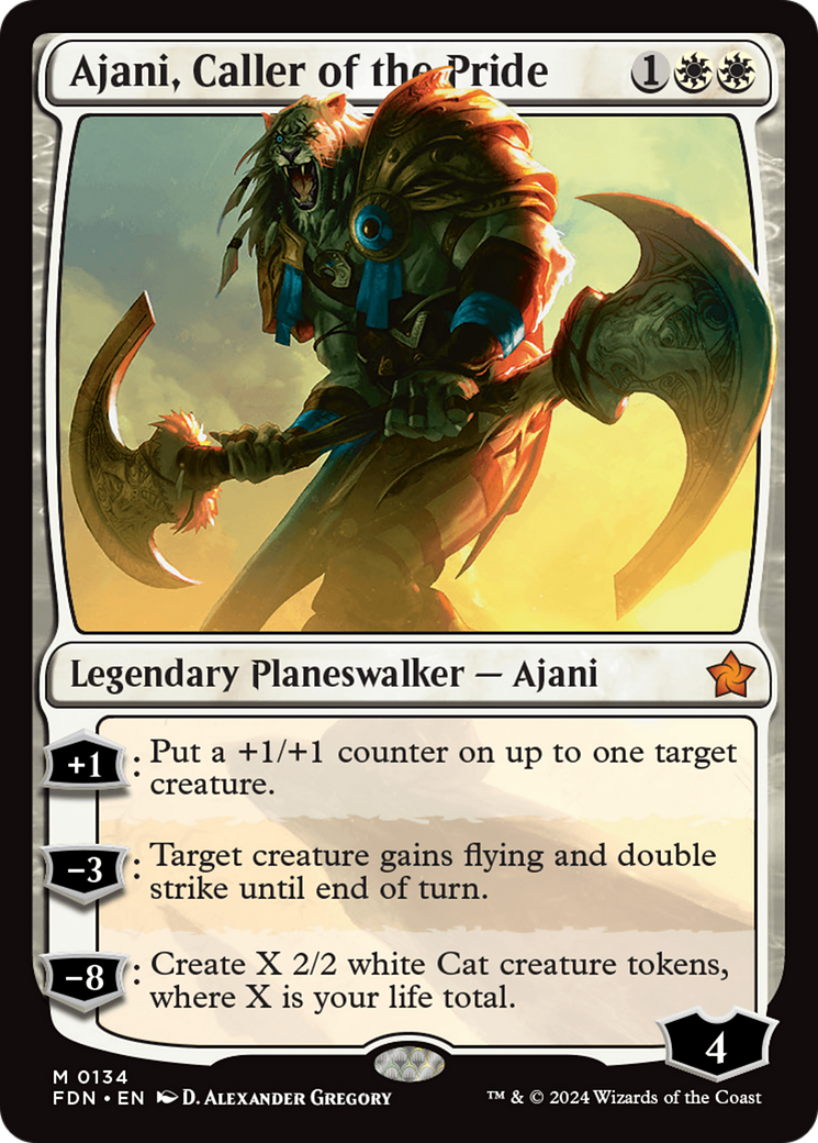 Ajani, Caller of the Pride (FDN-134) [Foundations] Foil MTG Single Wizards of the Coast