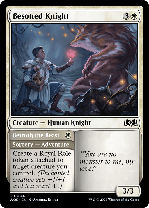 Besotted Knight // Betroth the Beast (WOE-004) [Wilds of Eldraine] Foil MTG Single Wizards of the Coast