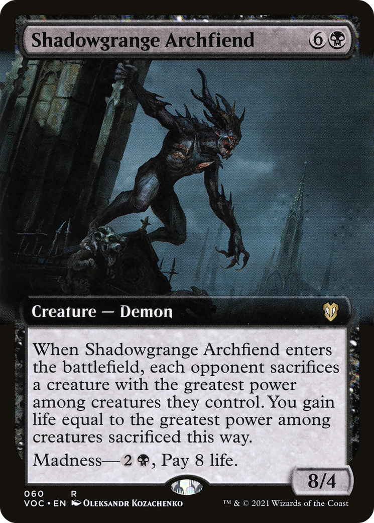 Shadowgrange Archfiend (VOC-060) [Crimson Vow Commander] (Extended Art) MTG Single Wizards of the Coast