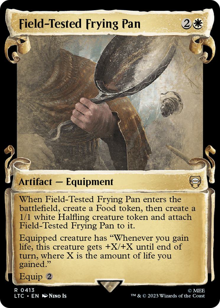 Field-Tested Frying Pan (LTC-413) [Tales of Middle-earth Commander] (Showcase) Foil MTG Single Wizards of the Coast