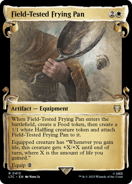 Field-Tested Frying Pan (LTC-413) [Tales of Middle-earth Commander] (Showcase) Foil MTG Single Wizards of the Coast