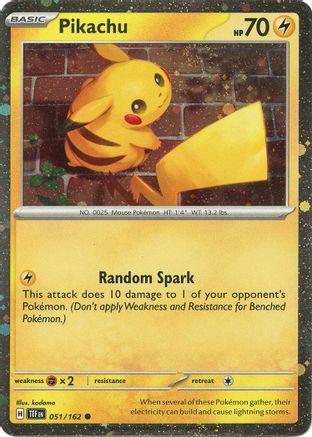 Pikachu - 051/162 (Cosmo Holo) Holofoil [Misc: Cards & Products] Pokemon Single Pokémon