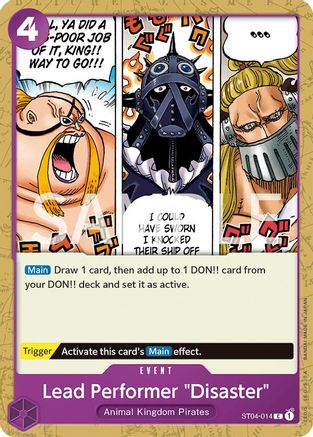 Lead Performer "Disaster" (ST04-014) [Revision Pack Cards] One Piece Single Bandai