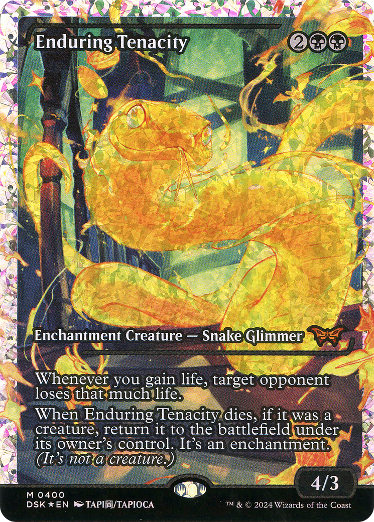 Enduring Tenacity (Fracture Foil) (DSK-400) [Duskmourn: House of Horror] (Showcase) Foil MTG Single Wizards of the Coast
