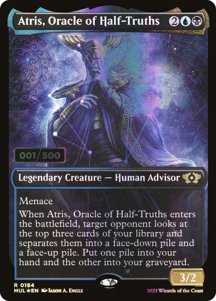Atris, Oracle of Half-Truths (Serial Numbered) (MUL-164) [Multiverse Legends] (Showcase) Foil MTG Single Wizards of the Coast